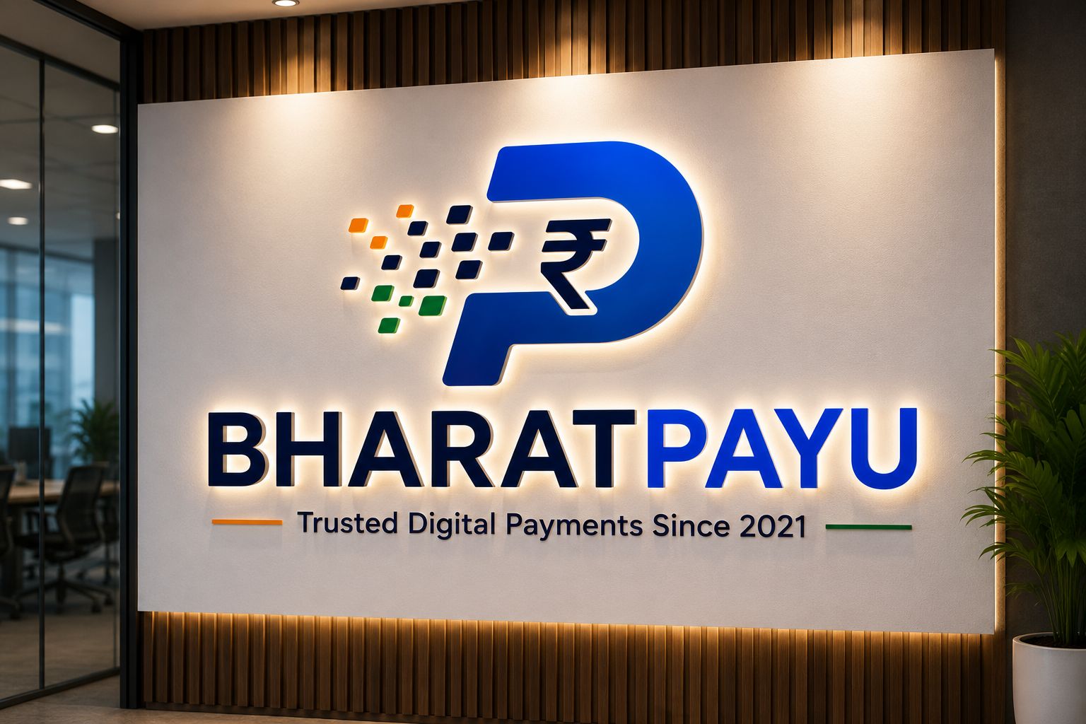 BharatPayU office brand wall